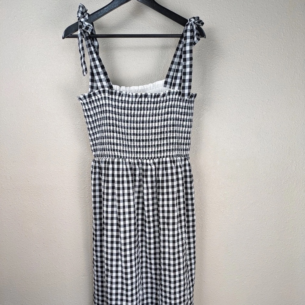 Destination Maternity Black and White Gingham Midi Dress
